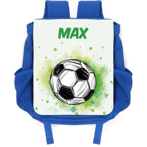 Sac à dos enfant football bleu personnalisé – cadeau pour la rentrée scolaire et la garderie – sac à dos enfant pour garçon – cadeaux personnalisés