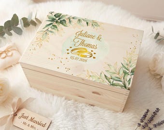 Scatola dei ricordi personalizzata - Nozze d'oro - Nomi e data - Regalo di nozze - Scatola dei ricordi per sposi - Regalo di nozze