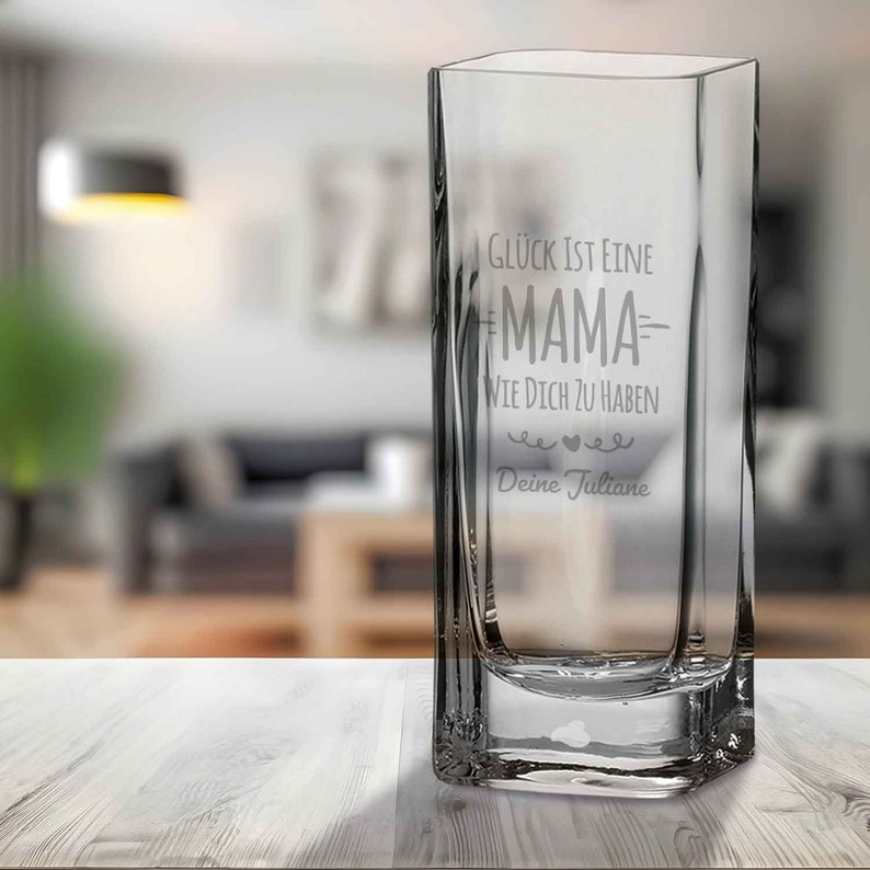 Personalisierte Blumenvase Glück ist eine Mama Personalisiert mit Namen Modern Design Vase Personalisierte Geschenke für Frauen Bild 6