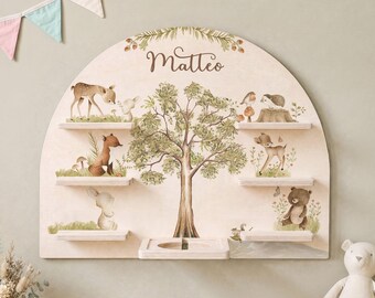Toniebox Regal - Waldtiere - personalisiert mit Name - Tonieregal - Geschenk Kinder - Tonie Regal - Kinderzimmer - Tonieboxregal - Wandregal