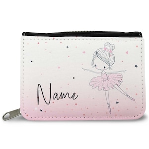 Personalisierte Kinder Geldbörse – Ballerina Design – Geschenk zur Einschulung, Geburtstag oder Kommunion