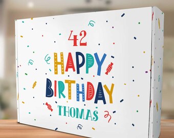 Scatola regalo personalizzata - coriandoli - confezione regalo da riempire - confezione di compleanno - scatola regalo