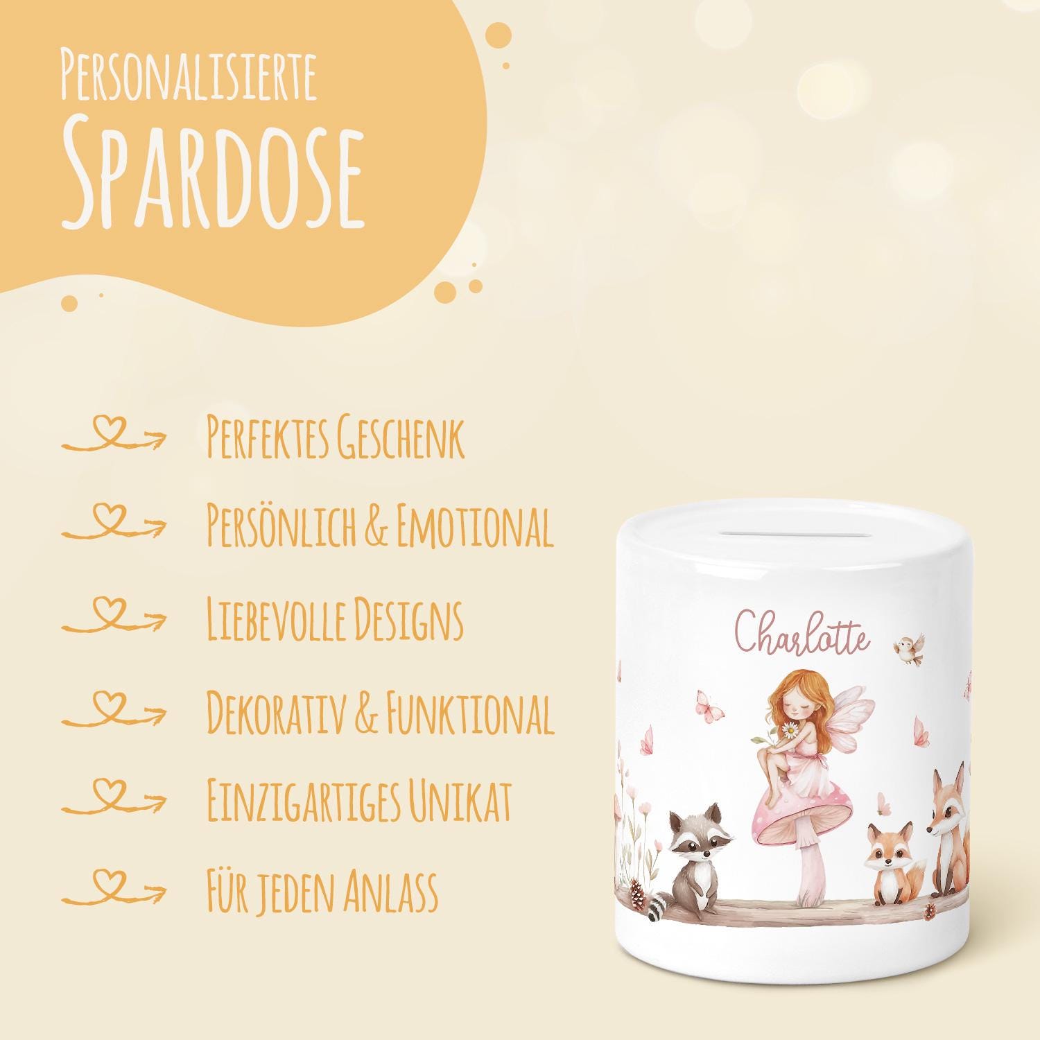 Salvadanaio Personalizzato In Ceramica Con Nome E Iniziale – Regalo Per Bambini, Inizio Scuola, Comunione, Compleanno O Matrimonio – Fatto A Mano In Germania - 2