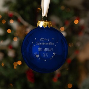 Bola de Navidad personalizada con grabado - Mi primera Navidad - Bola de Navidad grabada - Adorno para árbol de Navidad - Decoración navideña