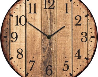 Houten wandklok met UV-print – gepersonaliseerd met naam – cadeau-idee voor Moederdag – stille wandklokken voor woonkamer & keuken