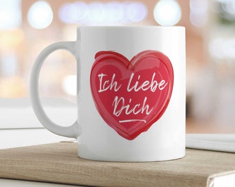 Tasse mit Spruch - Ich liebe dich - Geschenk für Freunde & Familie - Geburtstag - Valentinstag - Jahrestag - Verliebte Paare - für Sie / Ihn
