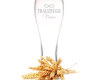 Personalized wheat beer glass - Best man - engraved with name - Beer glass wedding gift - Wedding present from bride & groom
