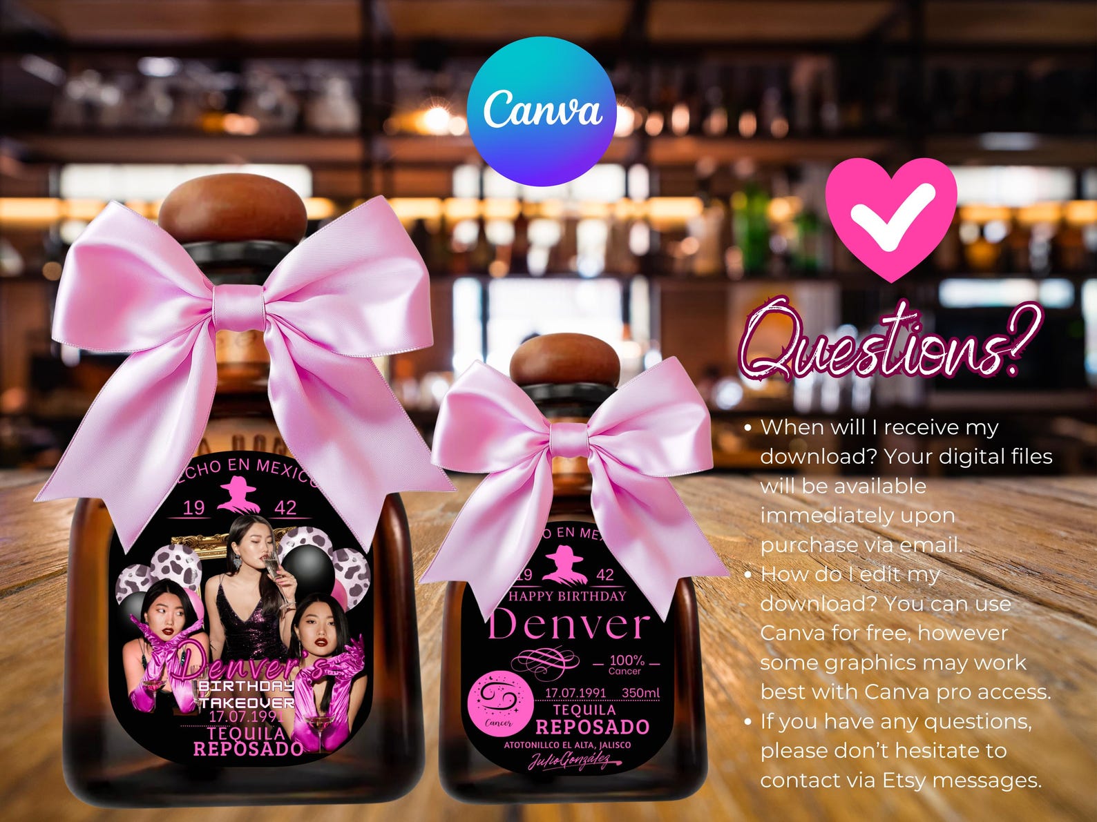 Editable Don Julio Bottle Label Templates (350ml, 750ml) Etsy