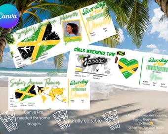 Jamaica Girls Trip Passport & Flyer Templates (Digital Download)