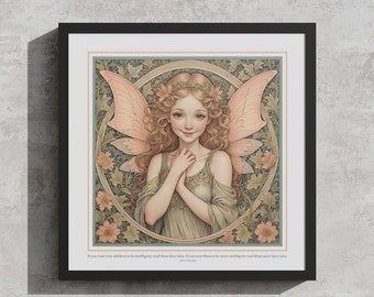 Vintage Fairy Print: William Morris Inspired Nursery Art (Digital Download)