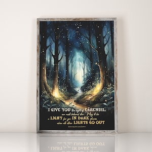 Herr der Ringe Wand Kunst Tolkien Zitat Poster Druckbar Herr der Ringe Galadriel Earendil Magischer Wald Wand Kunst Glühwürmchen Fantasy Natur Dekor