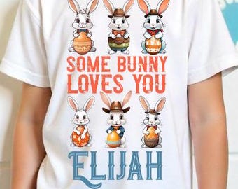 Personalized Cowboy Bunny Easter PNG: Custom Name, Western Easter (Digital File)