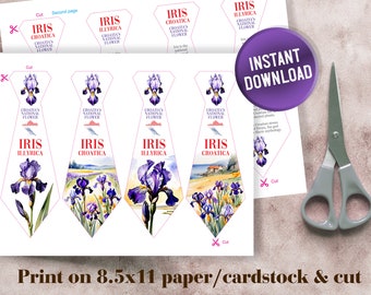 Iris Croatica Bookmark Set: Croatian Flower Tie Design (Digital Download)