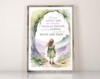 Watercolor Nursery Print: Magical Dreams Girl Quote (Digital Download)