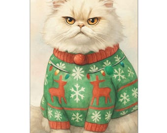 Christmas art- canvas cat picture- Farmhouse decor(12'x18')