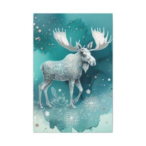 canvas artwork moose picture for women's birthday gift moose art print for guys Christmas gift moose wall decor for cabin/lodge gift for men