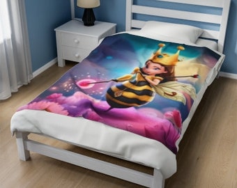 manta de jardín reina abeja impresión jardín niña deco arte cabaña dormitorio arte sofá tirar regalos del Día de la Madre adolescente niña ropa de cama manta impresa