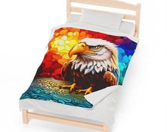 bald eagle print soft blankets bird prints bedding home & living bedroom decor  couch throws Father Day gifts teen guys bedroom cabin decor