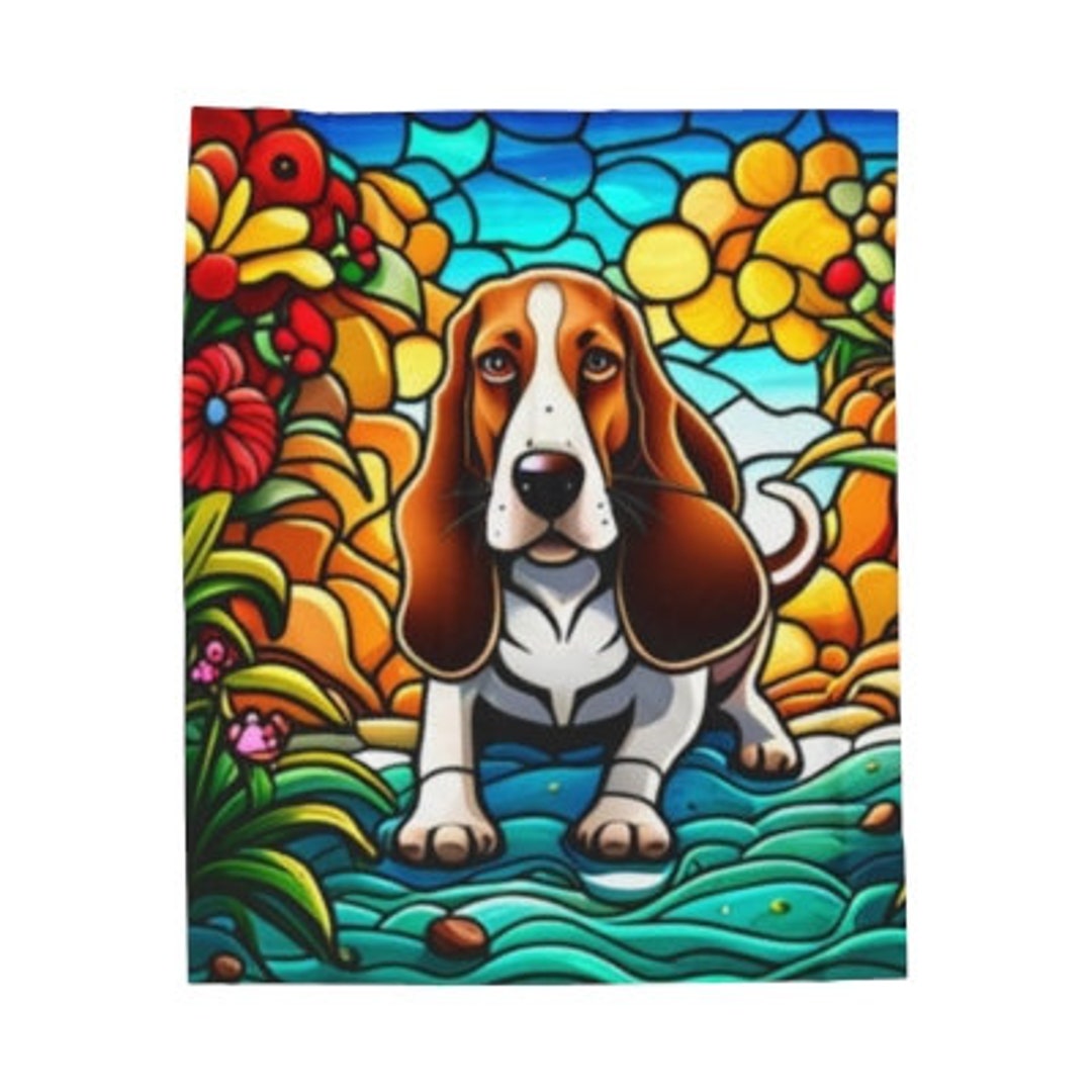 Basset Hound Dog Pattern Print Blanket