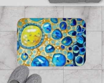 bath mats rugs abstract art print stained glass style Boho bathroom deco cabin lake home & living Mother Day gift for teens printed rugs art