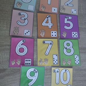 Cartes flash chiffres