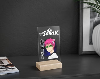 La vie désastreuse de Saiki KAcrylic Sign avec support en bois