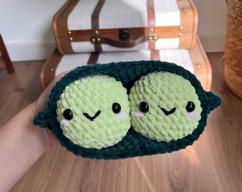 Peas in a Pod Crochet Plushie stuffed animal