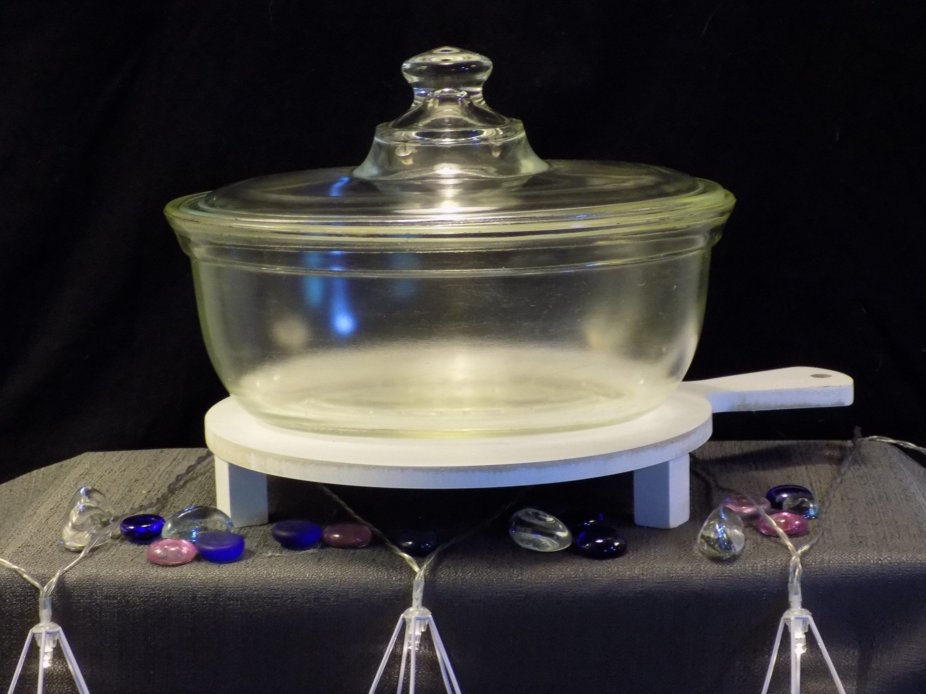 ヴィンテージ 1960 年代 Glasbake「オーブンウェア」透明ガラス、楕円 