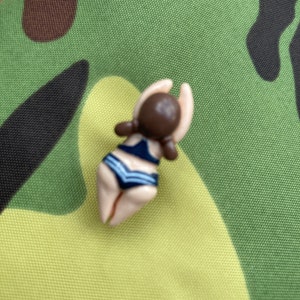Swimmer Badge/Brooch - Wild Swimming, Swimmers, Mermaid, Swim Sister, Swim Buddy, Colourful Blue Stripe - Swimmer Gift