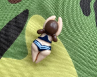 Spilla del nuotatore: regalo per nuotatori scatenati, costume da bagno a righe blu