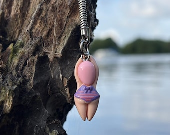 Purple Stripe Swimmer Keyring: Wild Swimming Gift