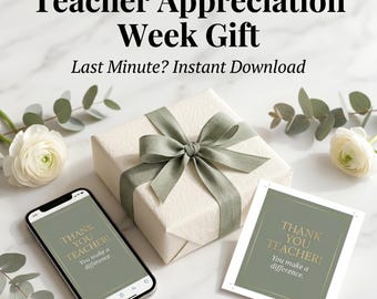 Plantilla de correo electrónico de agradecimiento al profesorado / HTML editable / Diseño de lujo en oro salvia / Regalo imprimible / Descarga instantánea