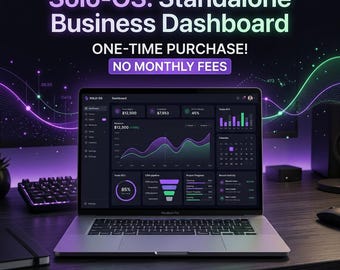 Panel de control financiero de Solo-CRM – Gestor de negocios sin conexión (Producto digital)