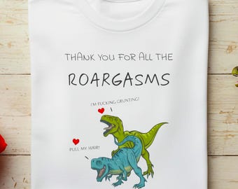 Camiseta con ilustración de dinosaurios Roargasms / Camiseta divertida de pareja de dinosaurios