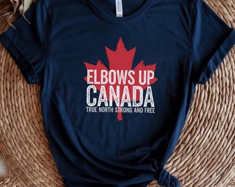 Camiseta Elbows Up Canada, camiseta vintage con meme de hockey de la hoja de arce