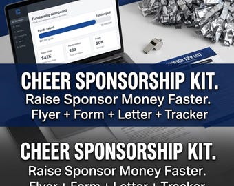 Kit de patrocinio para animadoras, folleto para recaudación de fondos, registro de patrocinadores (PDF editable DOCX)