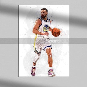 Póster de Steph Curry, impresión de Stephen Curry, impresión en lienzo, decoración para niños, regalo para la cueva del hombre, arte deportivo