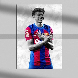 Lamine Yamal Poster, Lamine Yamal Druck, Leinwanddruck, Kinder Dekor, Mann Höhle Geschenk, Sport Kunst