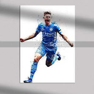 Cartel de Kevin De Bruyne, impresión de De Bruyne, impresión de lienzo, decoración para niños, regalo de la cueva del hombre, arte deportivo