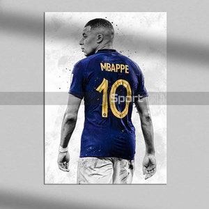 Kylian Mbappe Poster, Mbappe Druck, Leinwanddruck, Football Poster, Kinder Dekor, Mann Höhle Geschenk, Sport Kunst