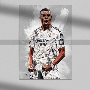Kylian Mbappe Poster, Mbappe Druck, Kylian Mbappe Leinwanddruck, Kinder Dekor, Mann Höhle Geschenk, Sport Kunst