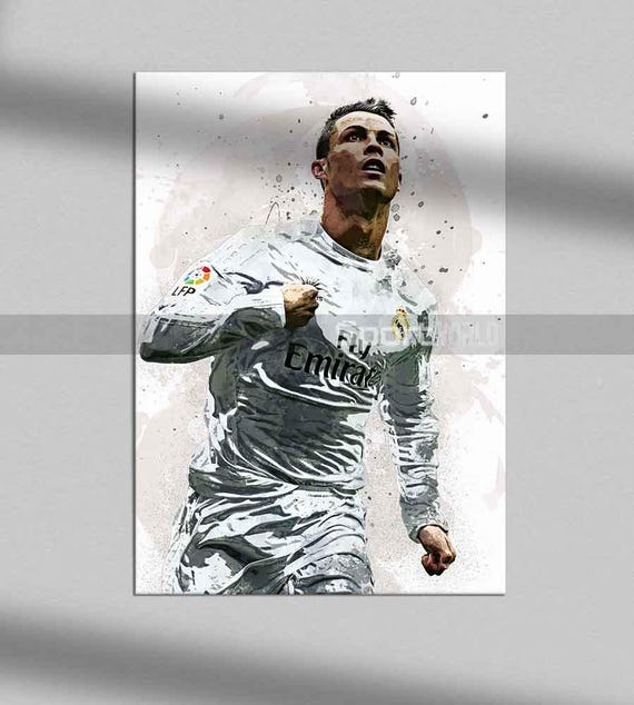 Cristiano Ronaldo Poster Canvas Print, Kids Decor, Man Cave Gift, Sports Art