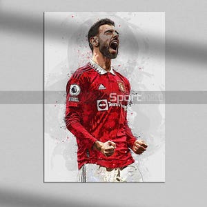 Bruno Fernandes Poster, Bruno Fernandes Print, Canvas Print, Decoração Infantil, Presente de Caverna do Homem, Arte Esportiva