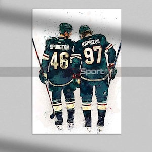 Spurgeon, Kaprizov Poster Kirill Kaprizov, Jared Spurgeon Druck, Leinwanddruck, Kinder Dekor, Mann Höhle Geschenk, Sport Kunst