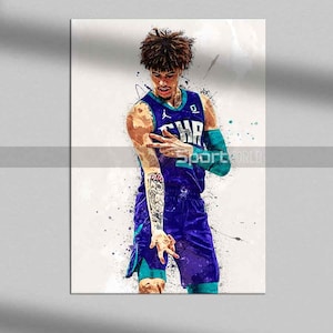 Poster LaMelo Ball, impression LaMelo Ball, impression sur toile, décoration enfant, cadeau homme des cavernes, art sportif