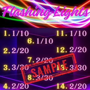 Flashing Lights 15 Line Pick Your Pay Bingo Board
