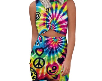 Happy Vibes Rave Cut-Out Dress