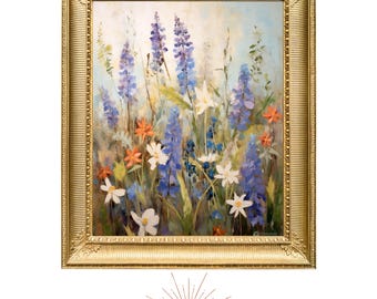 Kolorowe Delphiniums i Daffodils | Wydruk Kwiatowy, Pobieranie Cyfrowe, Do Wydrukowania