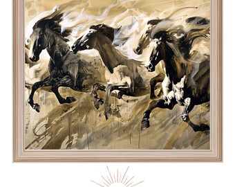 Echo's van de kudde | Paardenprint, Digitale download, Paardenkunst, Afdrukbaar