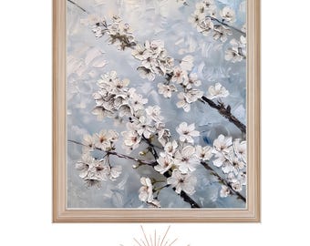 Impresión de flor de cerezo: arte mural floral impresionista (descarga digital)
